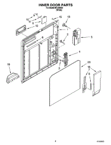 02 - Inner Door Parts parts for Whirlpool Dishwasher IKU58660 from AppliancePartsPros.com