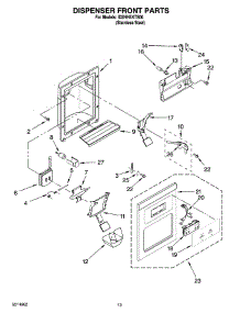 08 - Dispenser Front Parts parts for Whirlpool Refrigerator ID2HHEXTS00 from AppliancePartsPros.com