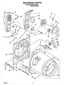 03 - Bulkhead Parts parts for Whirlpool Dryer CGDS774MQ1 from AppliancePartsPros.com