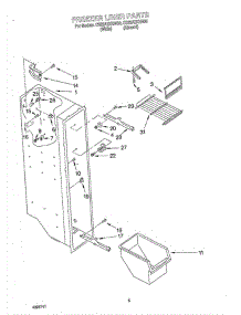 04 - Freezer Liner parts for Whirlpool Refrigerator CS22AEXHW00 from AppliancePartsPros.com