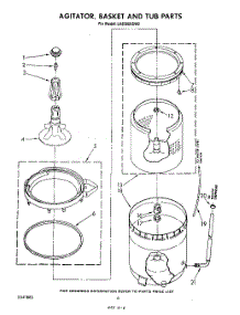 04 - Agitator, Basket And Tub parts for Whirlpool Washer LA6300XSW0 from AppliancePartsPros.com