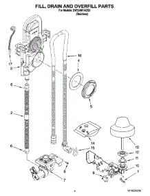 04 - Fill, Drain And Overfill Parts parts for Whirlpool Dishwasher DW524M1ASS0 from AppliancePartsPros.com