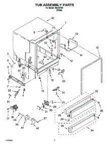 03 - Tub Assembly Parts parts for Whirlpool Dishwasher IMU38760 from AppliancePartsPros.com