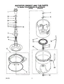 04 - Agitator, Basket And Tub parts for Whirlpool Washer 4XLA87W92AN0 from AppliancePartsPros.com