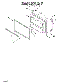 02 - Freezer Door parts for Whirlpool Refrigerator CT18AKXKQ01 from AppliancePartsPros.com