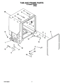 07 - Tub And Frame Parts parts for Whirlpool Dishwasher ISU98662 from AppliancePartsPros.com
