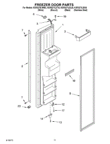 07 - Freezer Door Parts parts for Kitchenaid Refrigerator KSRS27ILWH03 from AppliancePartsPros.com