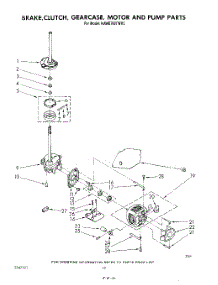 07 - Brake, Clutch, Gearcase, Motor And Pump parts for Kitchenaid Washer KAWE700TWH0 from AppliancePartsPros.com