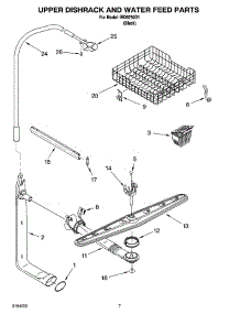 05 - Upper Dishrack And Water Feed Parts parts for Whirlpool Dishwasher IRD6750D1 from AppliancePartsPros.com