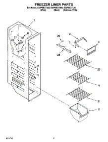 04 - Freezer Liner Parts parts for Whirlpool Refrigerator ED2PBEXTL00 from AppliancePartsPros.com