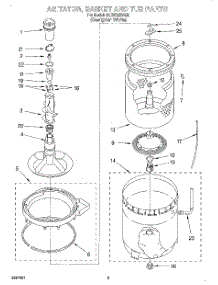03 - Agitator, Basket And Tub parts for Whirlpool Washer 6LBR7255AN0 from AppliancePartsPros.com
