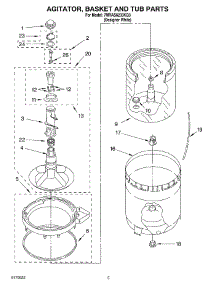 03 - Agitator, Basket And Tub parts for Whirlpool Washer 7MRAS6233KQ3 from AppliancePartsPros.com