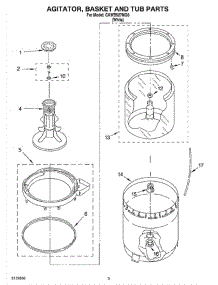 03 - Agitator, Basket And Tub Parts parts for Whirlpool Washer CAWB527MQ0 from AppliancePartsPros.com