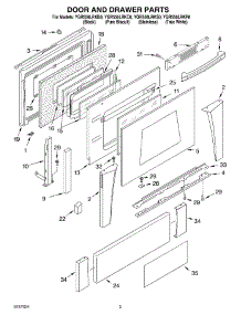 02 - Door And Drawer Parts parts for Whirlpool Range YGR556LRKC0 from AppliancePartsPros.com