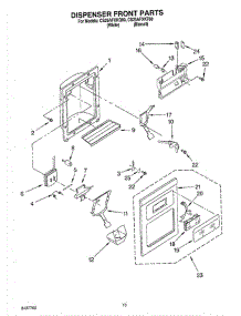 08 - Dispenser Front parts for Whirlpool Refrigerator CS25AFXKT00 from AppliancePartsPros.com