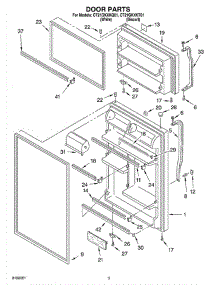 02 - Door parts for Whirlpool Refrigerator CT21GKXKQ01 from AppliancePartsPros.com