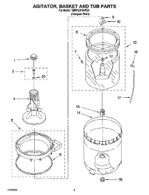 03 - Agitator, Basket And Tub Parts parts for Whirlpool Washer 7MBPL9764PQ0 from AppliancePartsPros.com