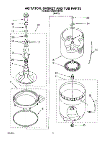 03 - Agitator, Basket And Tub parts for Kitchenaid Washer KAWE977BWH0 from AppliancePartsPros.com