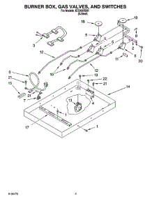 02 - Burner Box, Gas Valves, And Switches parts for Whirlpool Cooktop ICS306RS01 from AppliancePartsPros.com