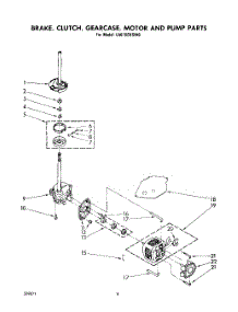 06 - Brake, Clutch, Gearcase, Motor And Pump parts for Whirlpool Washer LA6100XSW0 from AppliancePartsPros.com