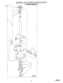 08 - Brake And Drive Tube parts for Whirlpool Washer 3LA5580XSW3 from AppliancePartsPros.com