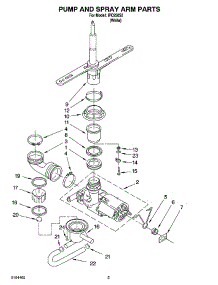04 - Pump And Spray Arm Parts parts for Whirlpool Dishwasher IPC25052 from AppliancePartsPros.com