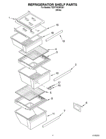 03 - Refrigerator Shelf parts for Whirlpool Refrigerator 7ED7FHGXKQ01 from AppliancePartsPros.com