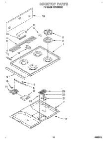 07 - Cooktop parts for Whirlpool Range SGS395XX2 from AppliancePartsPros.com