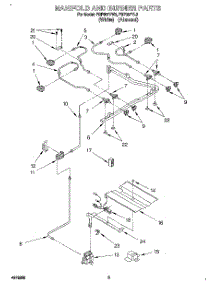 03 - Manifold And Burner parts for Whirlpool Range FGP357YW2 from AppliancePartsPros.com