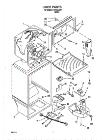05 - Liner parts for Whirlpool Refrigerator CT18AKXJW01 from AppliancePartsPros.com