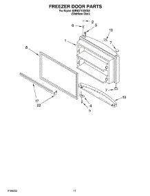 06 - Freezer Door parts for Whirlpool Refrigerator 6ER9GTKXKS01 from AppliancePartsPros.com