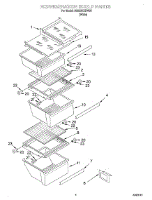03 - Refrigerator Shelf parts for Whirlpool Refrigerator SS25AEXHW02 from AppliancePartsPros.com