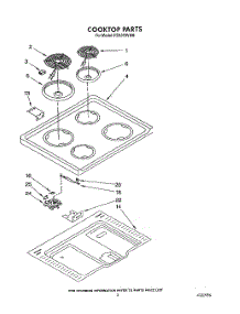 03 - Cooktop parts for Whirlpool Range FES370VL0 from AppliancePartsPros.com