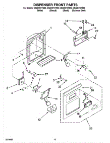 08 - Dispenser Front Parts parts for Whirlpool Refrigerator CS22CFXTS00 from AppliancePartsPros.com