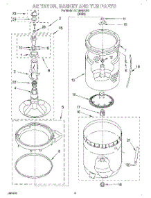 03 - Agitator, Basket And Tub parts for Whirlpool Washer LLR9245AQ0 from AppliancePartsPros.com