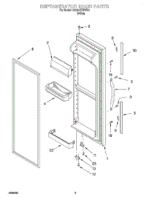 06 - Refrigerator Door parts for Whirlpool Refrigerator SS25AEXHW01 from AppliancePartsPros.com