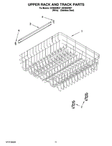 09 - Upper Rack And Track Parts parts for Whirlpool Dishwasher IUD8000RQ7 from AppliancePartsPros.com