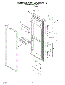 06 - Refrigerator Door parts for Whirlpool Refrigerator 7ED7FHGXKQ01 from AppliancePartsPros.com