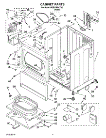 02 - Cabinet Parts parts for Whirlpool Dryer MDE17PRAZW0 from AppliancePartsPros.com
