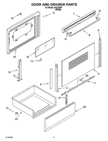 03 - Door And Drawer Parts parts for Whirlpool Range IKE33300 from AppliancePartsPros.com