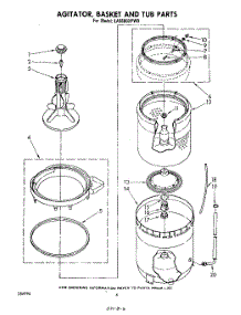 04 - Agitator, Basket And Tub parts for Whirlpool Washer LA5600XPW0 from AppliancePartsPros.com