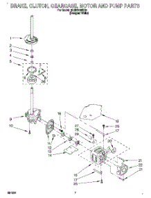 04 - Brake, Clutch, Gearcase, Motor And Pump parts for Whirlpool Washer 6LBR6233BQ0 from AppliancePartsPros.com