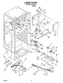03 - Liner Parts parts for Whirlpool Refrigerator IPT144301 from AppliancePartsPros.com