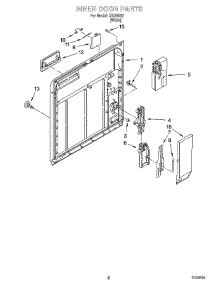 02 - Inner Door Parts parts for Whirlpool Dishwasher IJU35562 from AppliancePartsPros.com