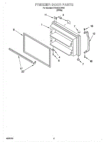 02 - Freezer Door parts for Whirlpool Refrigerator CT18AKXJW00 from AppliancePartsPros.com