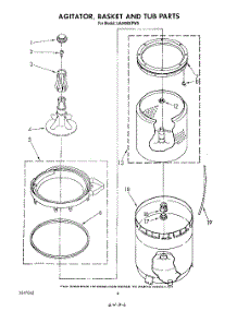04 - Agitator, Basket, And Tub parts for Whirlpool Washer LA5400XPW5 from AppliancePartsPros.com
