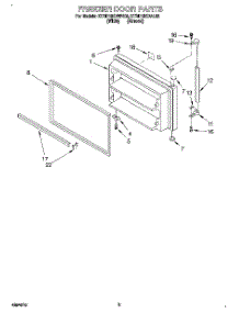 02 - Freezer Door parts for Kitchenaid Refrigerator KTRD18KDAL03 from AppliancePartsPros.com