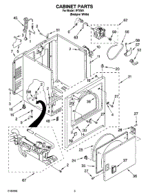 02 - Cabinet Parts parts for Whirlpool Dryer IP72001 from AppliancePartsPros.com