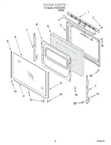 06 - Door parts for Whirlpool Range SF357BEHW6 from AppliancePartsPros.com
