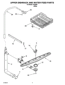 05 - Upper Dishrack And Water Feed Parts parts for Whirlpool Dishwasher IPU58461 from AppliancePartsPros.com